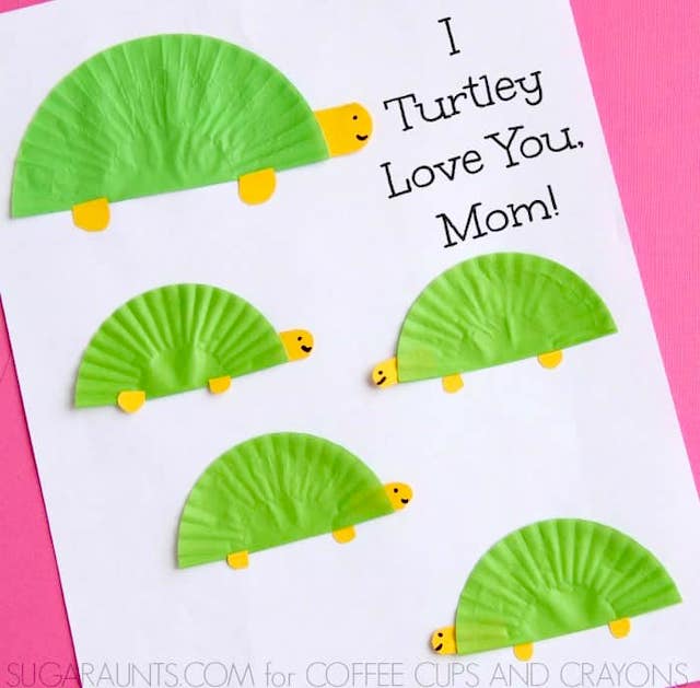 coffee filter turtle mother's day card