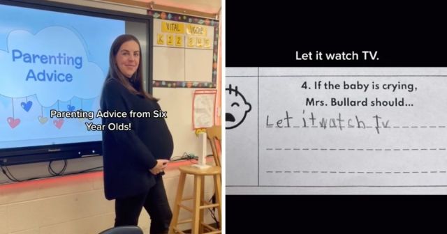 Pregnant Kindergarten Teacher Gets Parenting Advice from Students in Viral TikTok