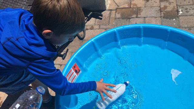 making a baking soda boat is a fun science experiment for kids