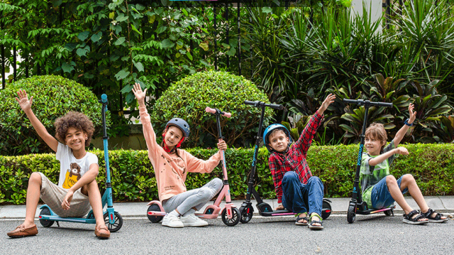 kids on electric scooters