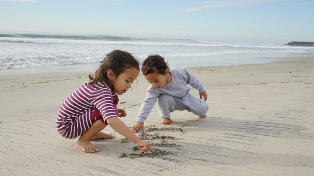 kids enjoying beach activities