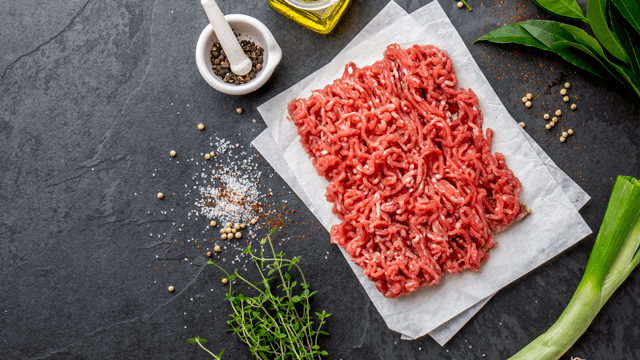 ground beef, which can be flattened to freeze, a genius cooking hack