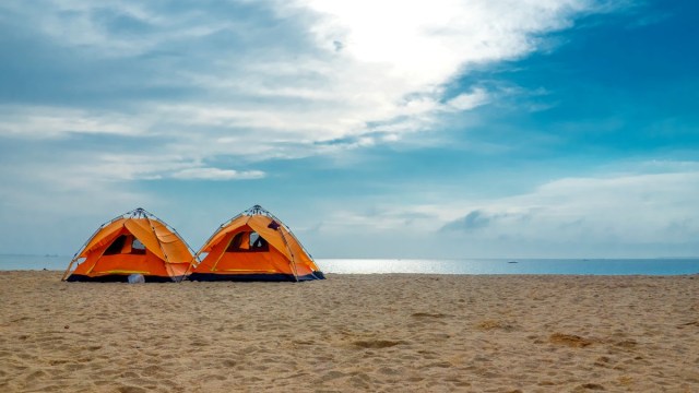 tents on a beach
