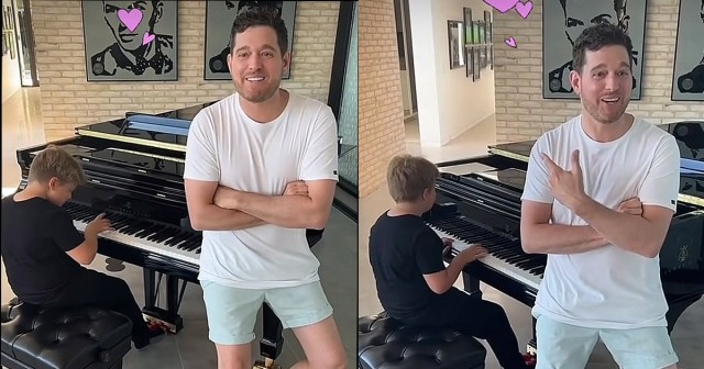 Michael Bublé Chokes Up When His Son Surprises Him on the Piano