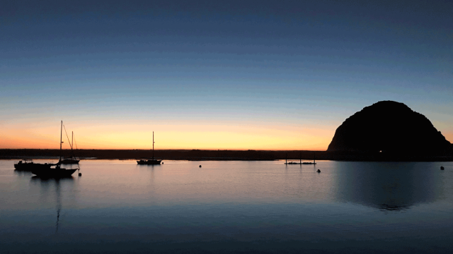 sunset over the water in Morro Bay