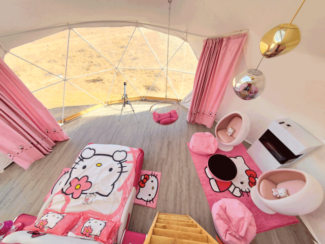 Hello Kitty glamping dome at Clear Sky Resort
