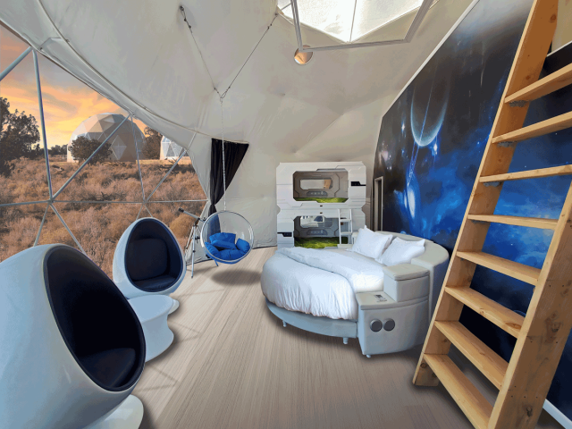 space glamping dome at Clear Sky Resort