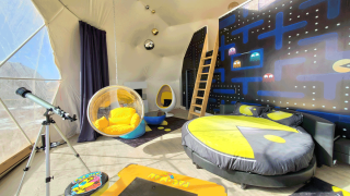 arcade glamping dome at Clear Sky Resort