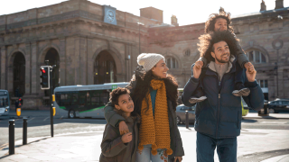 family on vacation in europ