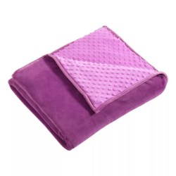 folded purple weighted blanket