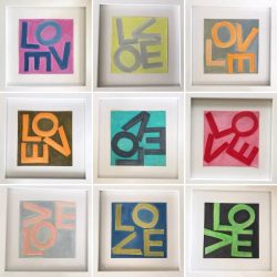 LOVE square print framed artwork nursery decor best holiday gifts for babies