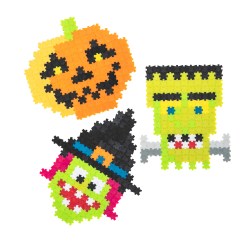 Jixelz puzzles in a pumpkin, witch, and Frankenstein's monster