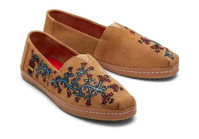 Image of tan Toms slip-on shoes