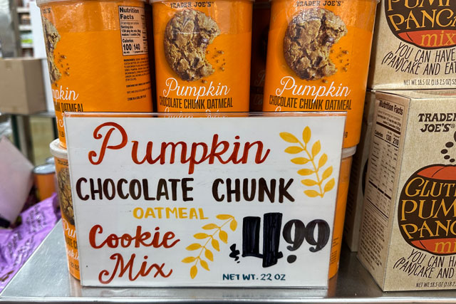 Trader Joe's pumpkin chocolate chunk cookie mix