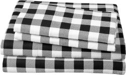 Black and white buffalo plaid sheets