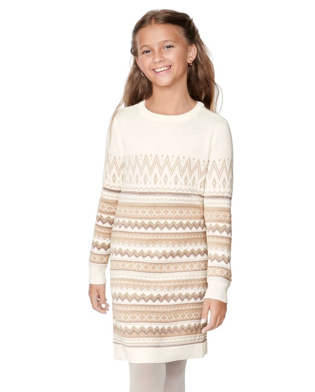 Girl wearing sweater dress