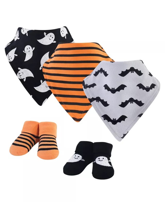 set of 3 Halloween bibs and socks