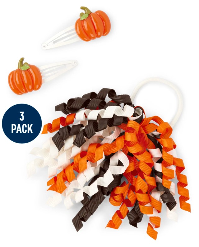 set of pumpkin hair accessories