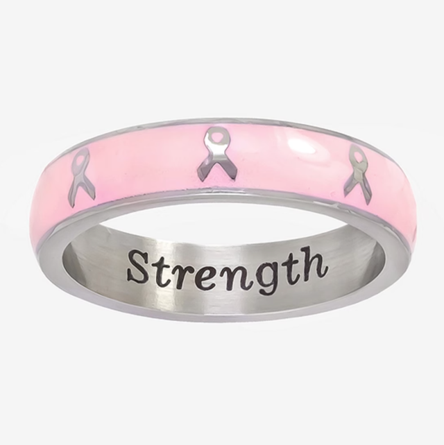Pink breast cancer ring