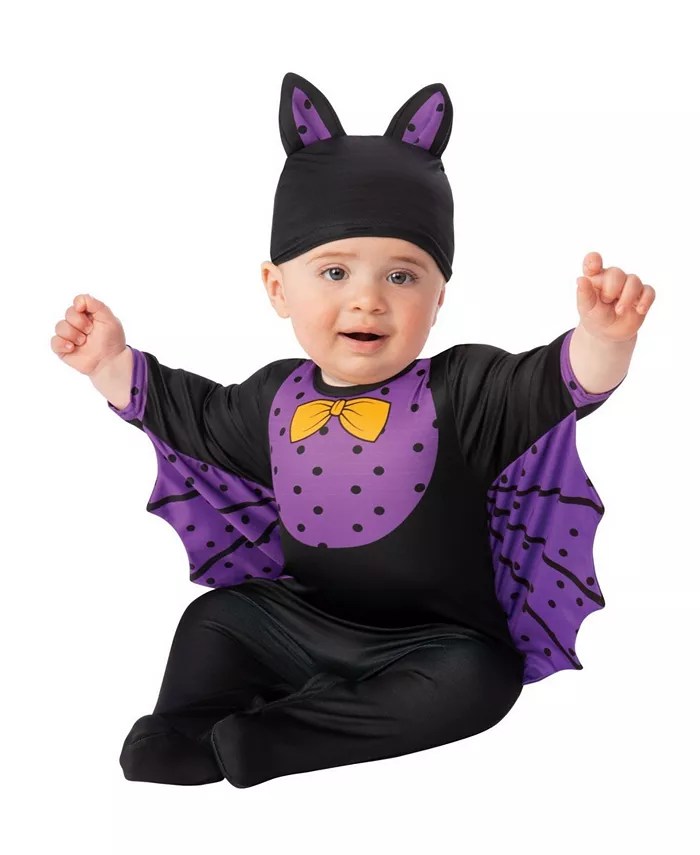 Generique Fledermaus-Kostüm Für Babys – Klassisches Set Mit Overall, Kapuze, Flügeln & Füßlingen