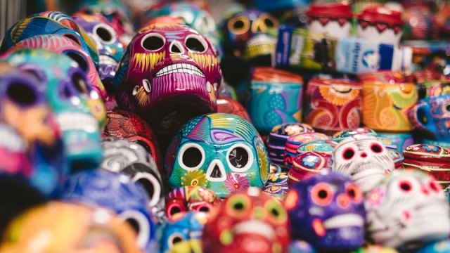 decorative skulls for Dia de los Muertos