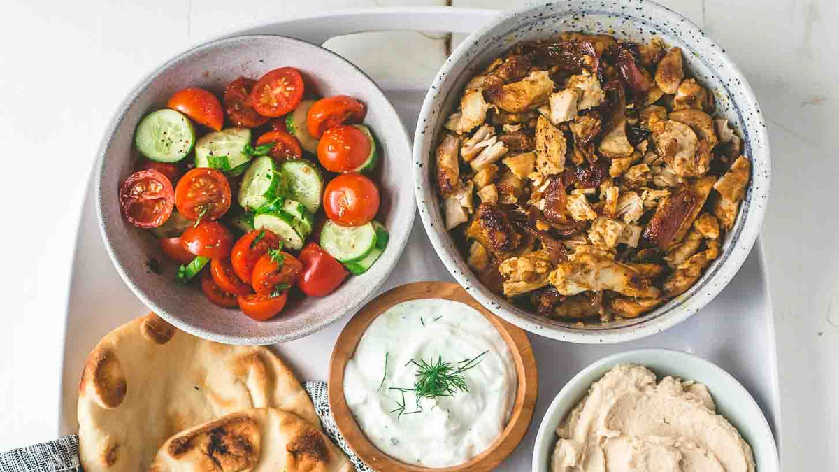Chicken Shawarma is a good sheet pan dinner for families