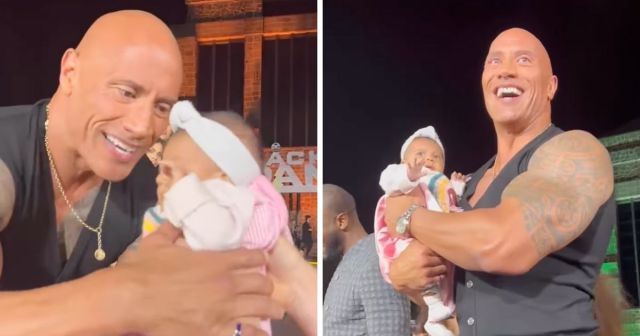 Dwayne Johnson Shares Video of a Dad Crowd-Surfing a Baby to Him at a Huge Event