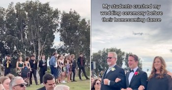 students crash teacher's wedding