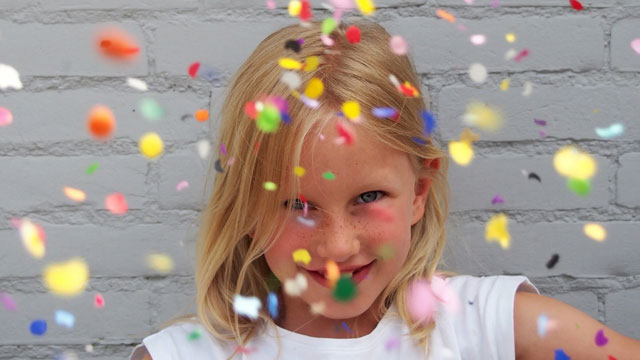 Throwing confetti is a classic New Years Eve party idea