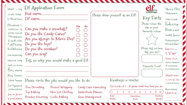 This elf application is a fun Christmas activity page for kids