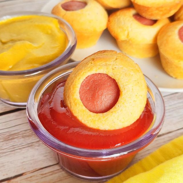 Mini corn dog muffins are a perfect birthday party snack.