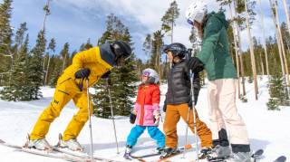 Family of four excited about skiing