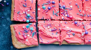 sugar cookie bars are a good birthday party snack