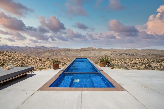 pool view into the desert