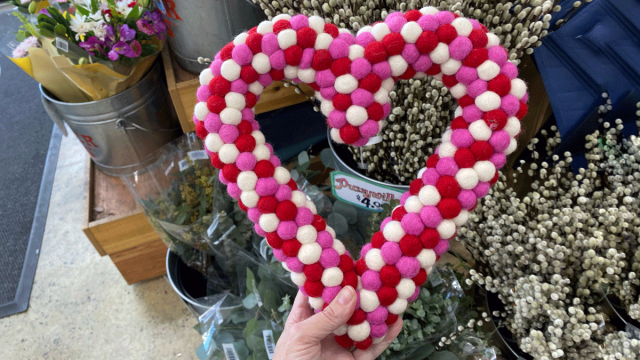 felt wool heart wreath from Trader Joe's 