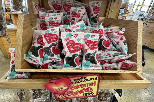 trader joe's valentine's day dark chocolate caramel hearts