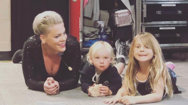 Pink with her kids