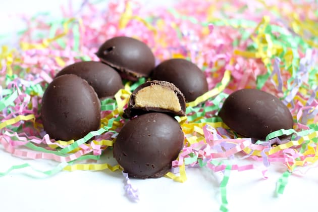 Easter treats for kids, chocolate eggs, peanut butter