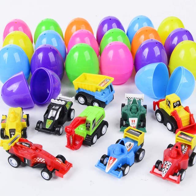 plastic eggs with toys inside