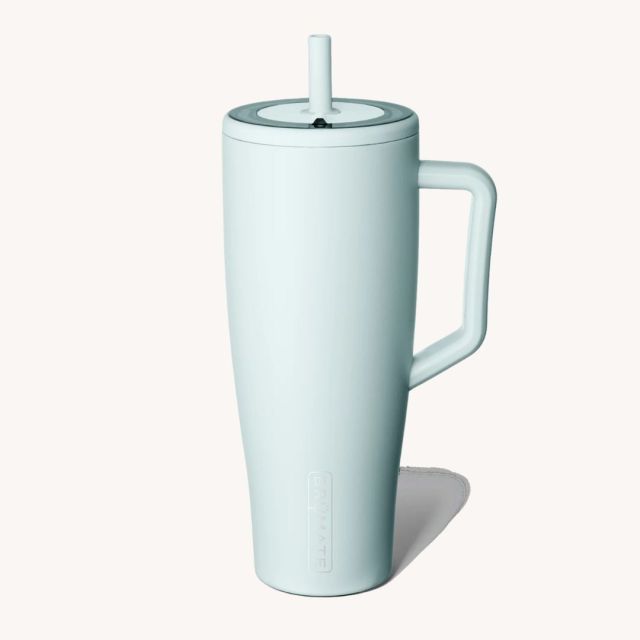 mint green 40oz tumbler with straw
