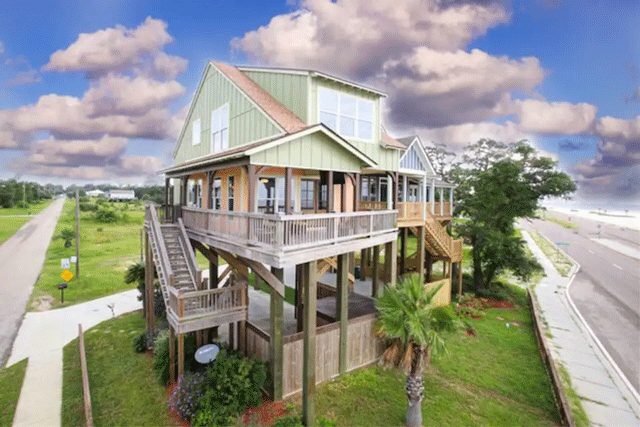 A beach house in Mississippi is one of the best Airbnbs for kids