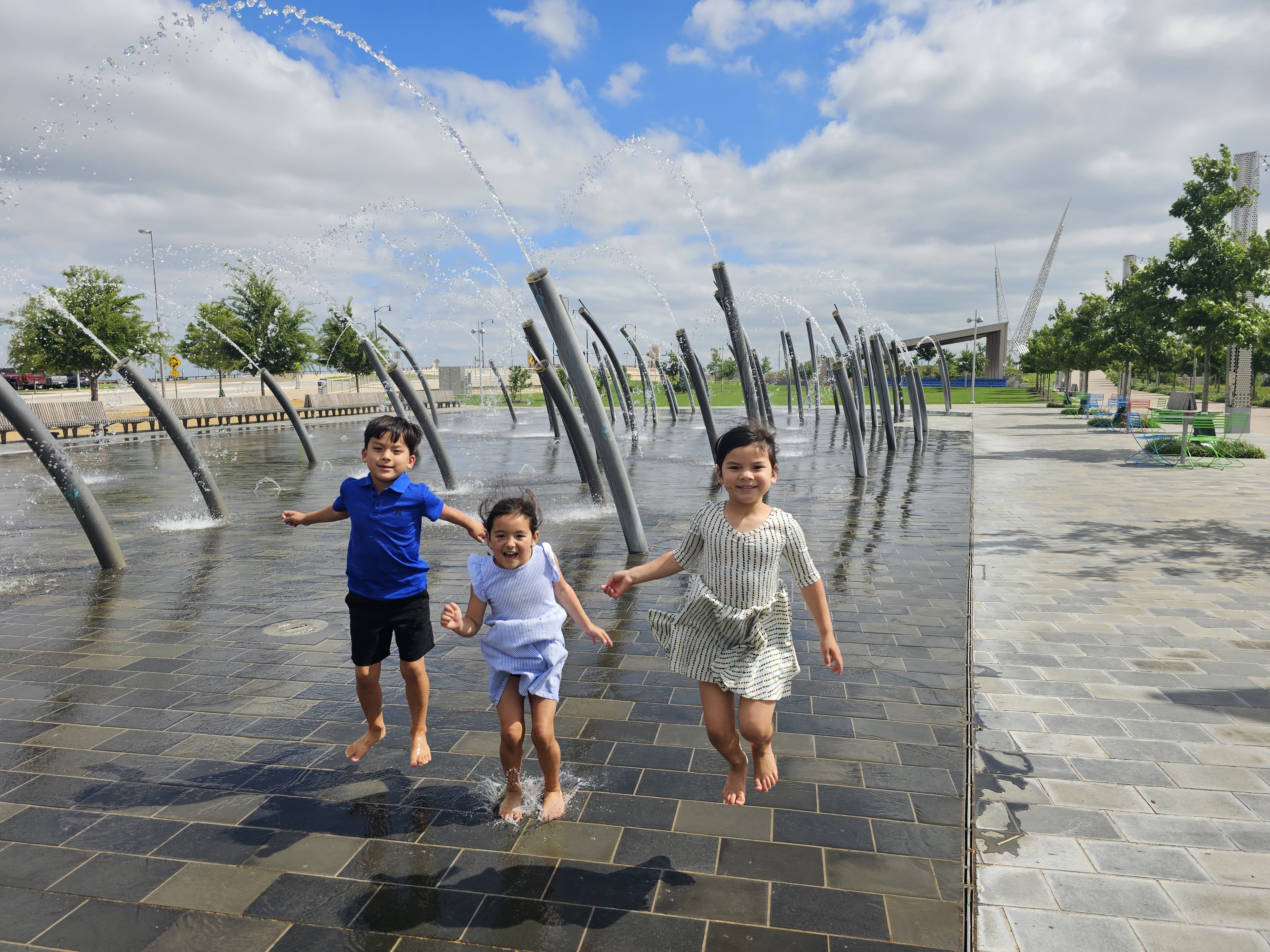 Kids playing in fountain in Oklahoma City
