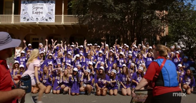 girls posing in still from 'Bama Rush' documentary