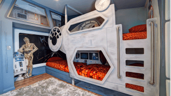 Airbnb rental with Milenium Falcon bedroom