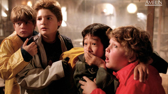 movie still of The Goonies, one of the best summer family movies