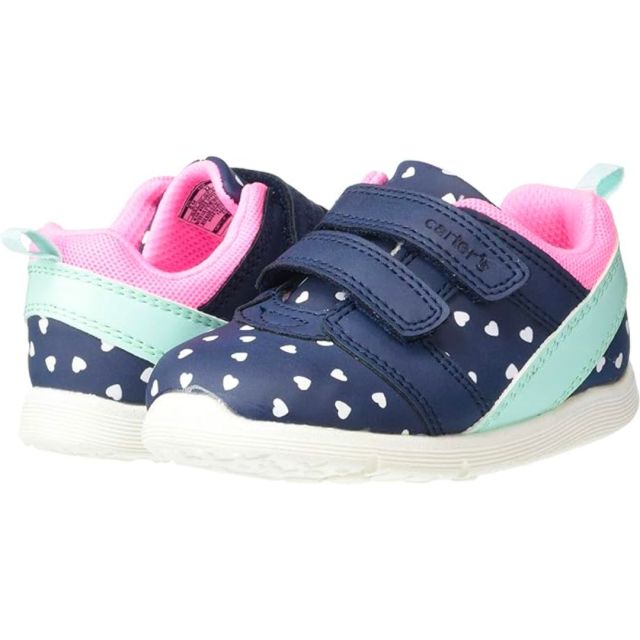 navy and pink baby sneakers