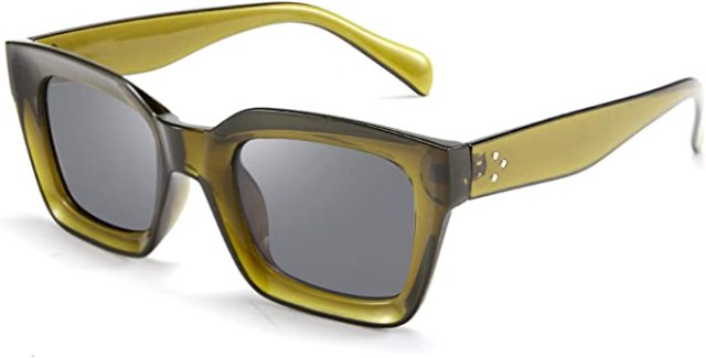 olive green chunky sunglasses