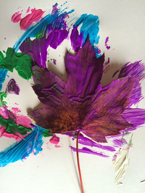 abstract leaf art is a fun fall craft for kids