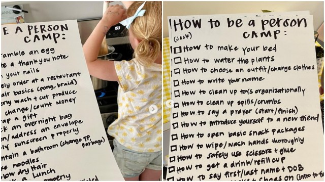 A mom's task lists for her kids' educational summer camp.