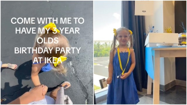 Screenshots from a video about a 3-year-old's birthday party at IKEA